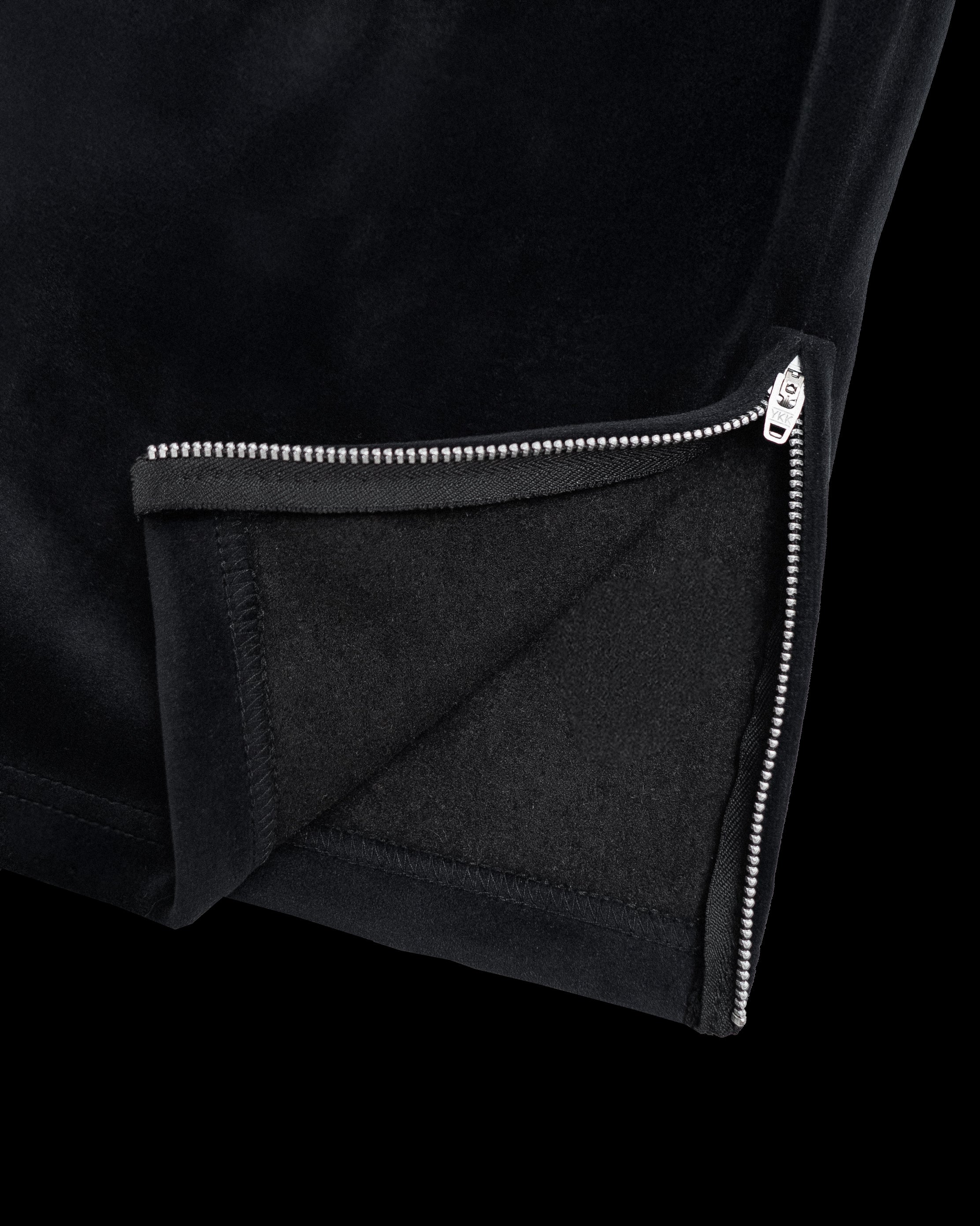BLACK 2-TONE VELOUR MOTO TRACK PANTS – TERAH