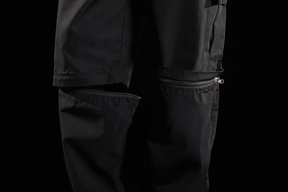 BLACK 2 WAY ZIP CARGOS (PRE-ORDER)