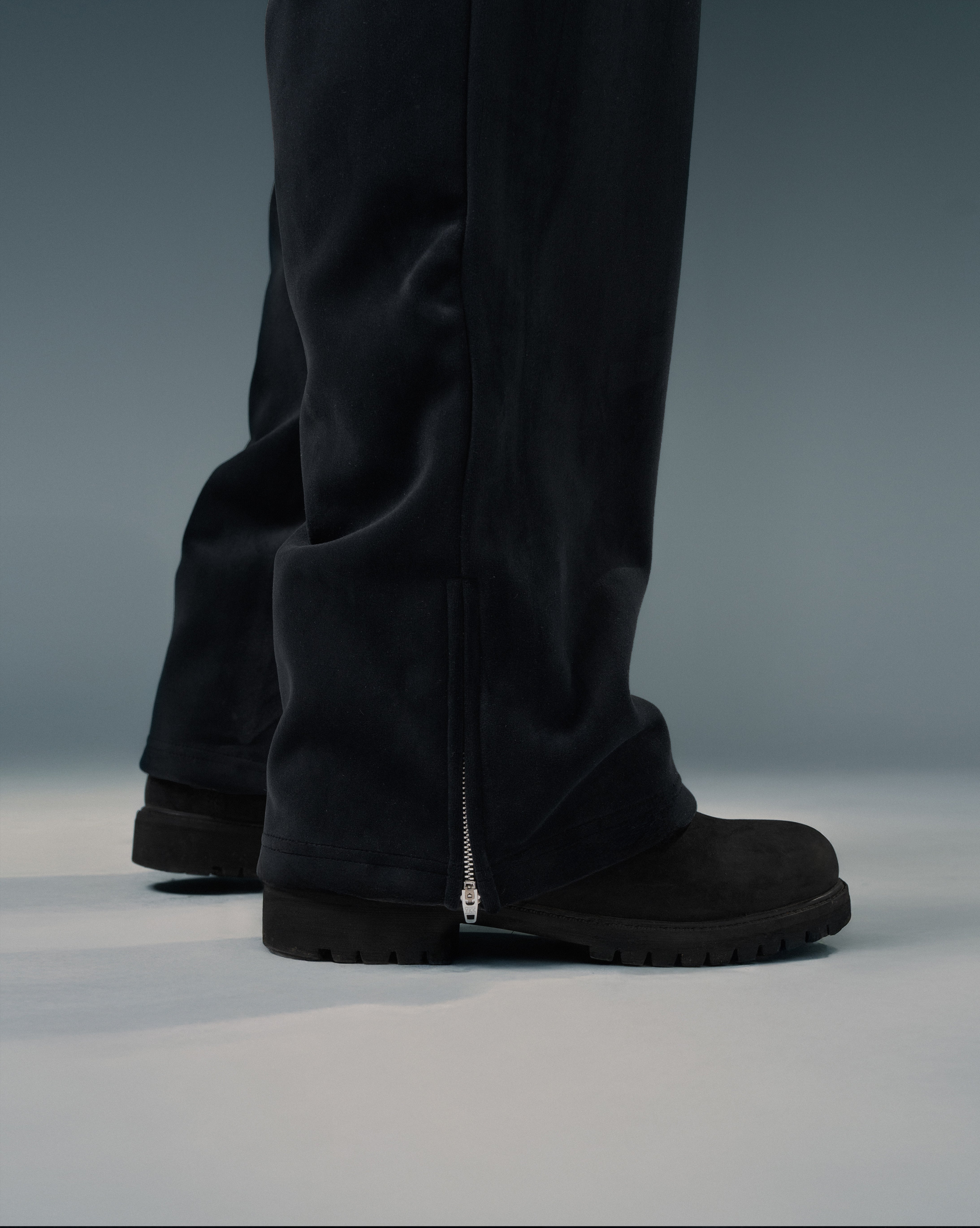 BLACK 2-TONE VELOUR MOTO TRACK PANTS – TERAH