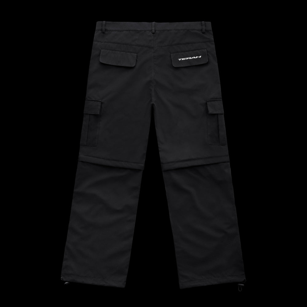 BLACK 2 WAY ZIP CARGOS (PRE-ORDER)