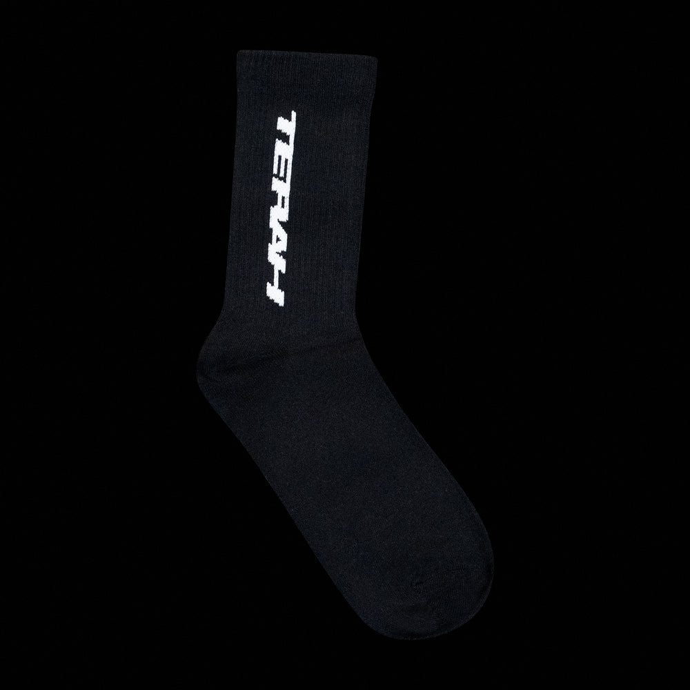 BLACK TERAH TEXT SOCKS